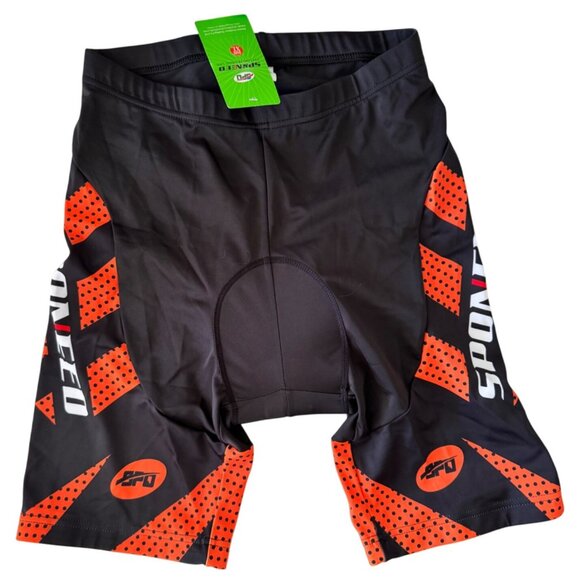 Sponeed Cycling Team Size XL Bike Padded Shorts NWT Black Orange - Picture 9 of 9